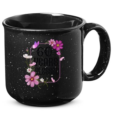 Turning 60 Birthday Butterfly With Floral 60th Birthday 15oz Campfire Ceramic Mug