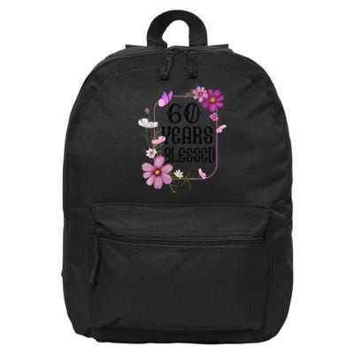Turning 60 Birthday Butterfly With Floral 60th Birthday 16 in Basic Backpack