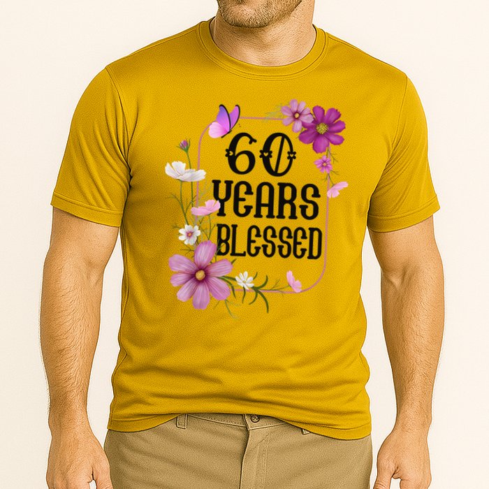 Turning 60 Birthday Butterfly With Floral 60th Birthday Cooling Performance Crew T-Shirt