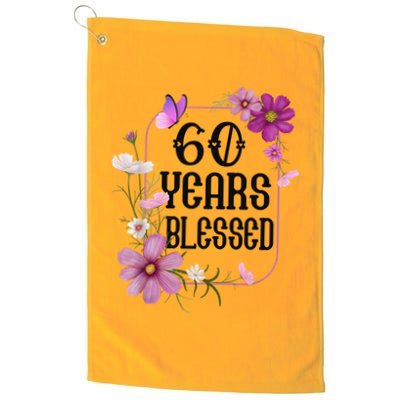 Turning 60 Birthday Butterfly With Floral 60th Birthday Golf Towel