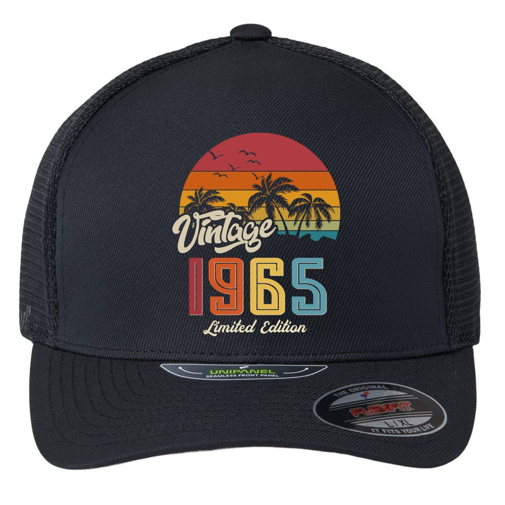 Tropical 60th Birthday Vintage 1965 Limited Edition Flexfit Unipanel Trucker Cap