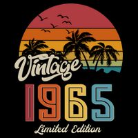 Tropical 60th Birthday Vintage 1965 Limited Edition Flatbill Hat