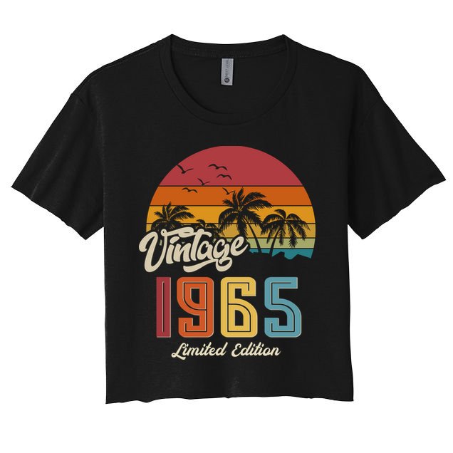 Tropical 60th Birthday Vintage 1965 Limited Edition Crop Top