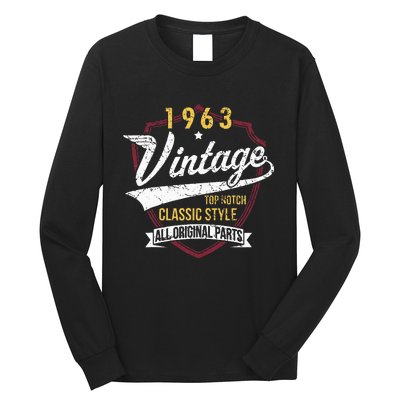 Turning 60 Birthday Decorations 60th Bday 1963 Birthday Long Sleeve Shirt