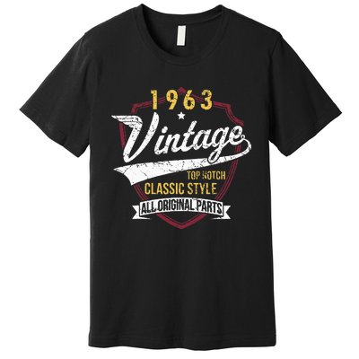 Turning 60 Birthday Decorations 60th Bday 1963 Birthday Premium T-Shirt