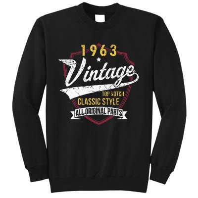 Turning 60 Birthday Decorations 60th Bday 1963 Birthday Tall Sweatshirt