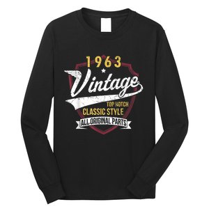 Turning 60 Birthday Decorations M.e.n 60th BDay 1963 Birthday Long Sleeve Shirt