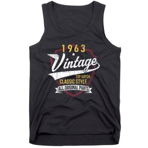 Turning 60 Birthday Decorations M.e.n 60th BDay 1963 Birthday Tank Top