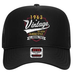 Turning 60 Birthday Decorations 60th Bday 1963 Birthday High Crown Mesh Back Trucker Hat