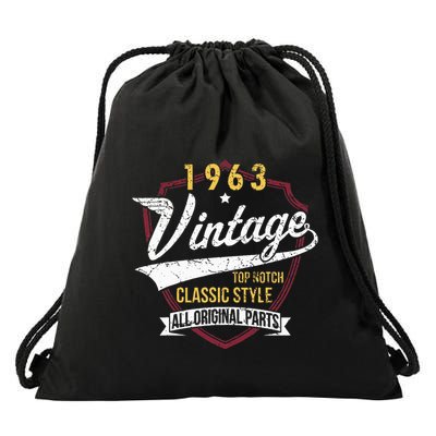 Turning 60 Birthday Decorations 60th Bday 1963 Birthday Drawstring Bag