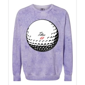 Titties 69 - Funny Golf Ball Colorblast Crewneck Sweatshirt