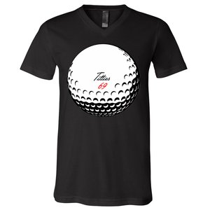 Titties 69 - Funny Golf Ball V-Neck T-Shirt