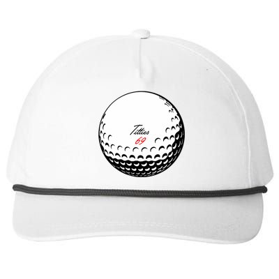 Titties 69 - Funny Golf Ball Snapback Five-Panel Rope Hat