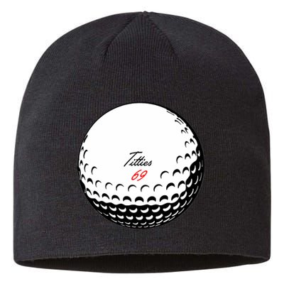 Titties 69 - Funny Golf Ball Sustainable Beanie