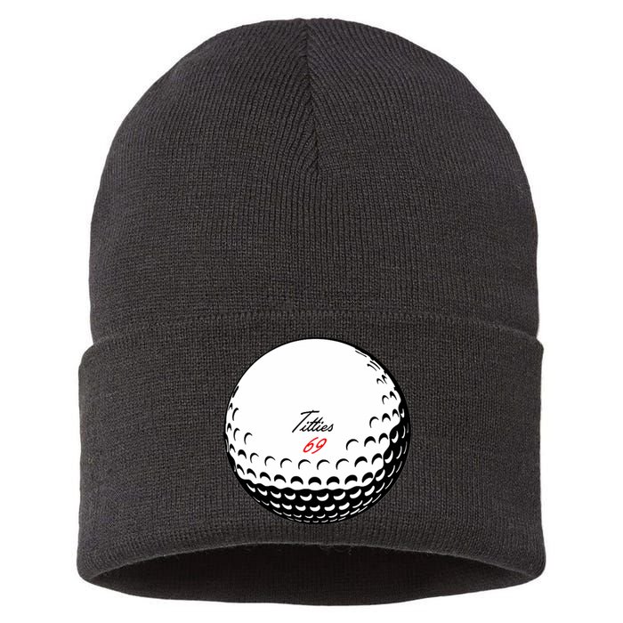 Titties 69 - Funny Golf Ball Sustainable Knit Beanie