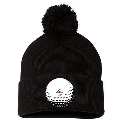 Titties 69 - Funny Golf Ball Pom Pom 12in Knit Beanie