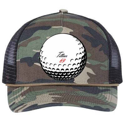 Titties 69 - Funny Golf Ball Retro Rope Trucker Hat Cap