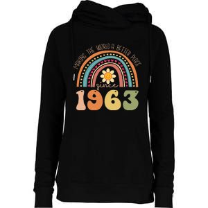 Turning 60 Retro 1963 60th birthday Womens Funnel Neck Pullover Hood