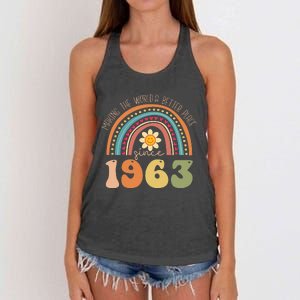 Turning 60 Retro 1963 60th birthday Women's Knotted Racerback Tank