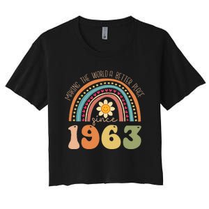 Turning 60 Retro 1963 60th birthday Women's Crop Top Tee