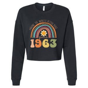 Turning 60 Retro 1963 60th birthday Cropped Pullover Crew