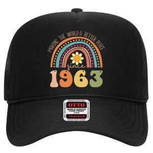 Turning 60 Retro 1963 60th birthday for  High Crown Mesh Back Trucker Hat