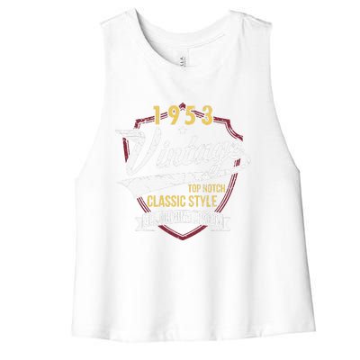 Turning 70 Birthday Decorations 70th BDay 1953 Birthday Cute Women's Racerback Cropped Tank