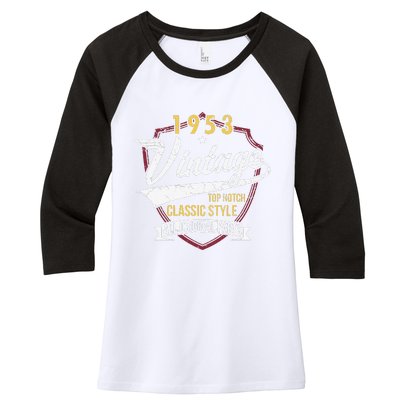 Turning 70 Birthday Decorations 70th BDay 1953 Birthday Cute Women's Tri-Blend 3/4-Sleeve Raglan Shirt