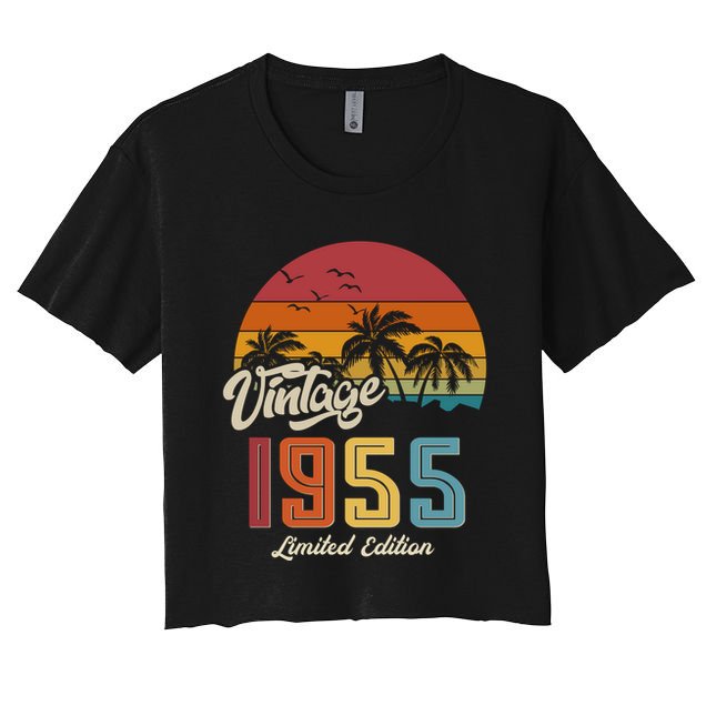 Tropical 70th Birthday Vintage 1955 Limited Edition Crop Top