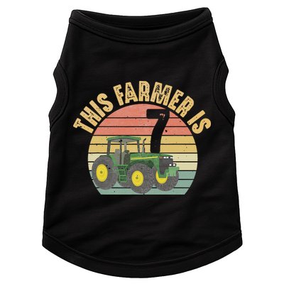 Tractor 7th Birthday 7 Year Old Farmer Farm Theme Bday Party Doggie Tank