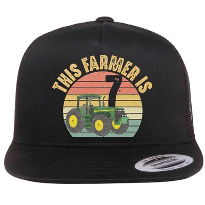 Tractor 7th Birthday 7 Year Old Farmer Farm Theme Bday Party Flatbill Hat