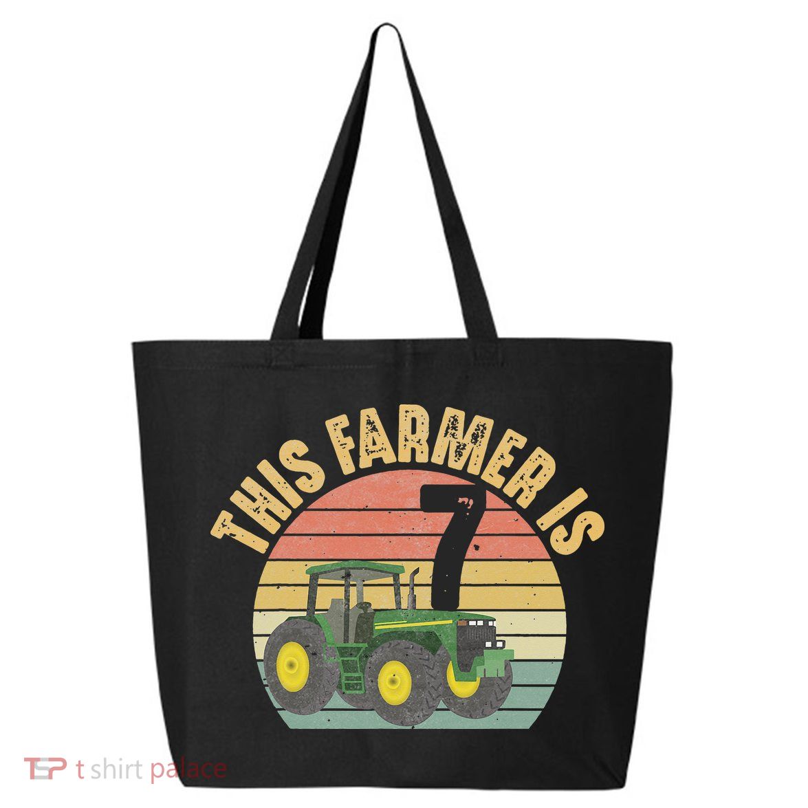 Tractor 7th Birthday 7 Year Old Farmer Farm Theme Bday Party 25L Jumbo Tote