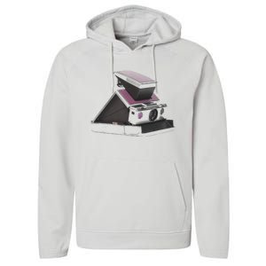 Trendy 70s Polaroid Camera Performance Fleece Hoodie