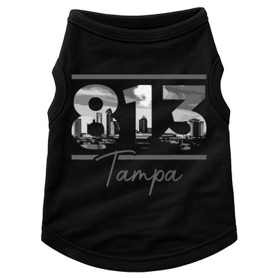 Tampa 813 Area Code Skyline Florida Vintage Doggie Tank