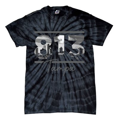 Tampa 813 Area Code Skyline Florida Vintage Tie-Dye T-Shirt