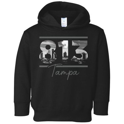 Tampa 813 Area Code Skyline Florida Vintage Toddler Hoodie