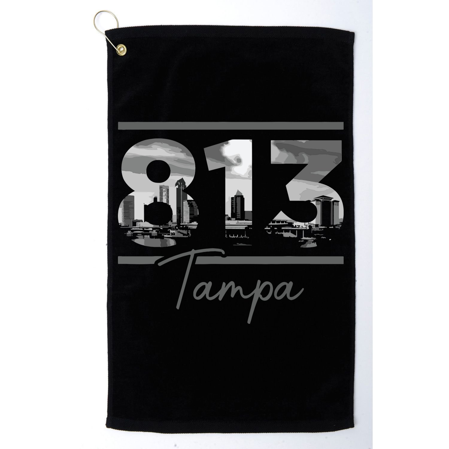 Tampa 813 Area Code Skyline Florida Vintage Golf Towel