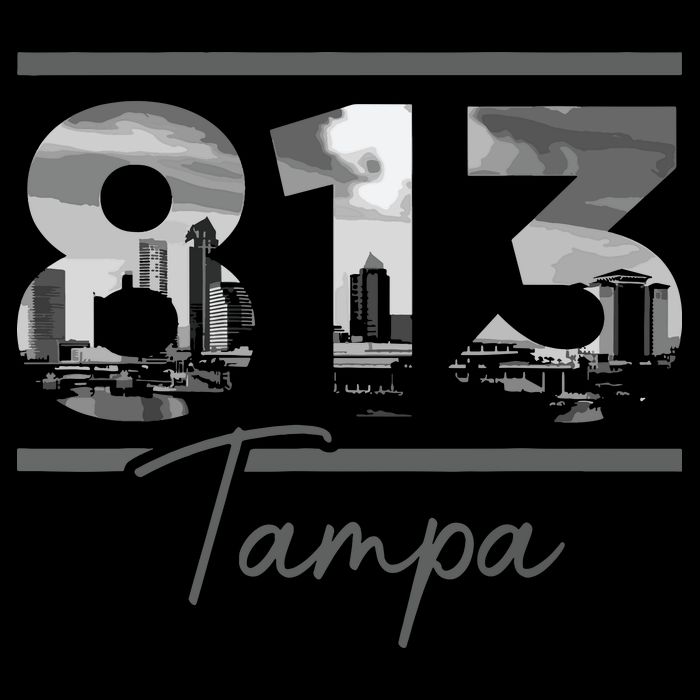 Tampa 813 Area Code Skyline Florida Vintage Toddler T-Shirt