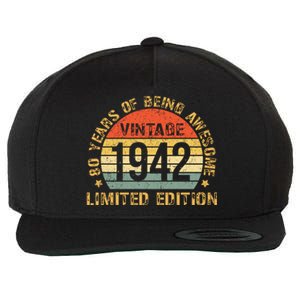 Turning 80 Birthday Decorations 80th Bday 1942 Birthday Gift Wool Snapback Cap