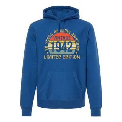 Turning 80 Birthday Decorations 80th Bday 1942 Birthday Gift Premium Hoodie