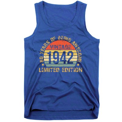 Turning 80 Birthday Decorations 80th Bday 1942 Birthday Gift Tank Top