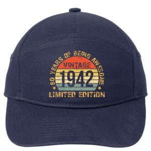 Turning 80 Birthday Decorations 80th Bday 1942 Birthday Gift 7-Panel Snapback Hat