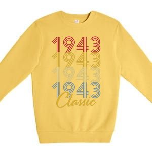 Turning 80 Birthday Decorations 80th BDay 1943 Birthday Premium Crewneck Sweatshirt