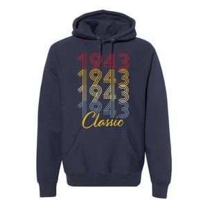 Turning 80 Birthday Decorations 80th BDay 1943 Birthday Premium Hoodie