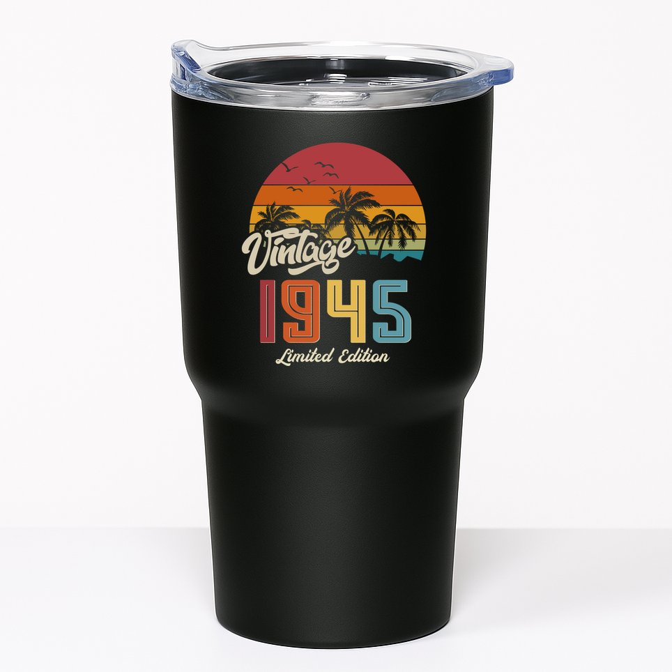 Tropical 80th Birthday Vintage 1945 Limited Edition Tumbler