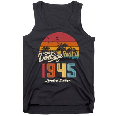 Tropical 80th Birthday Vintage 1945 Limited Edition Tank Top