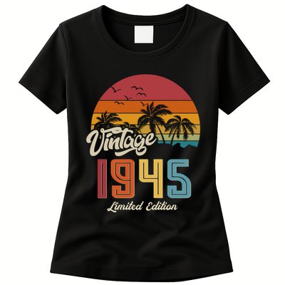 Tropical 80th Birthday Vintage 1945 Limited Edition Womens T-Shirt