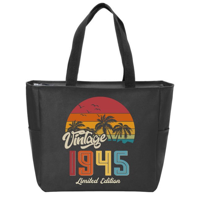 Tropical 80th Birthday Vintage 1945 Limited Edition Zip Tote Bag