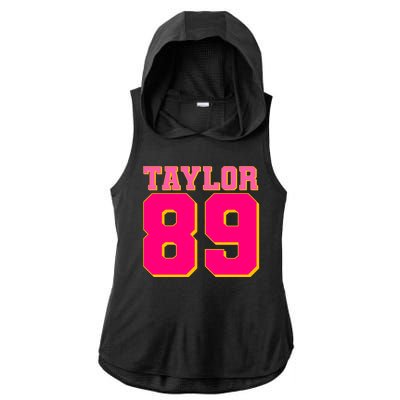 Taylor 89 Football Sports Music Fan Ladies PosiCharge Tri-Blend Wicking Draft Hoodie Tank