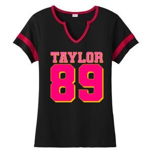 Taylor 89 Football Sports Music Fan Ladies Halftime Notch Neck Tee